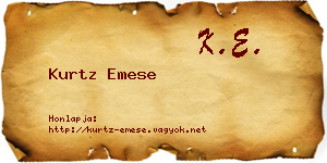Kurtz Emese névjegykártya